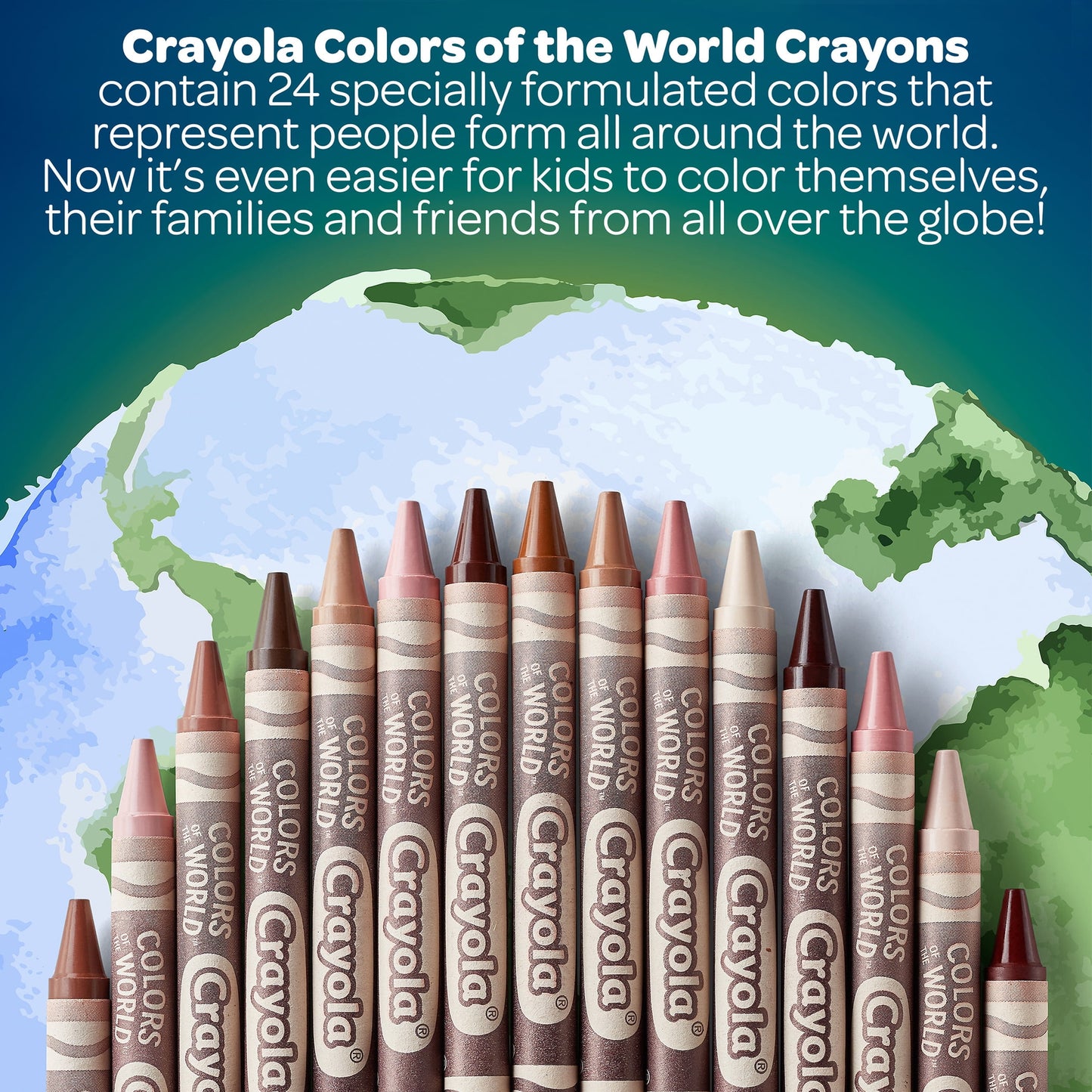 Crayola Colors of the World Crayons, 24 Per Pack, 12 Packs