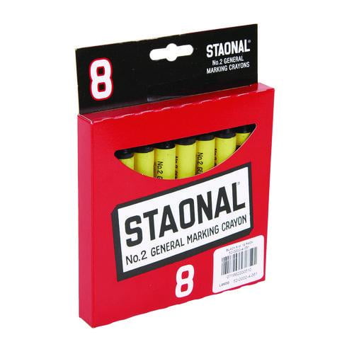 Staonal Marking Crayons, Black, 8/box | Bundle of 2