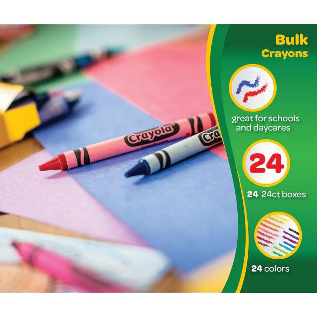 Crayola Crayons 24 Boxes, 24 Crayons per Box