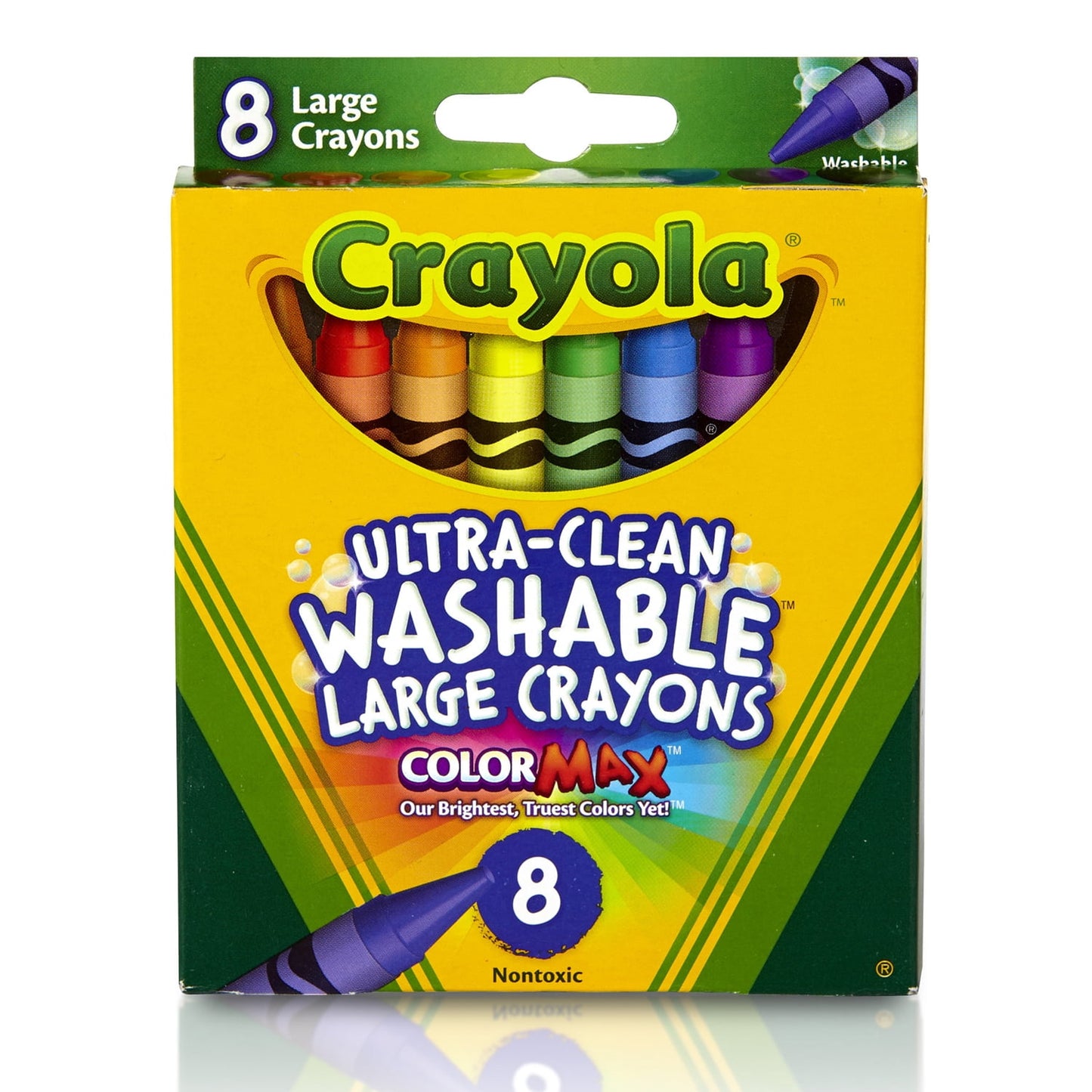 Crayola Ultra-Clean Washable Crayons, Large Size, 8 Per Box, 6 Boxes