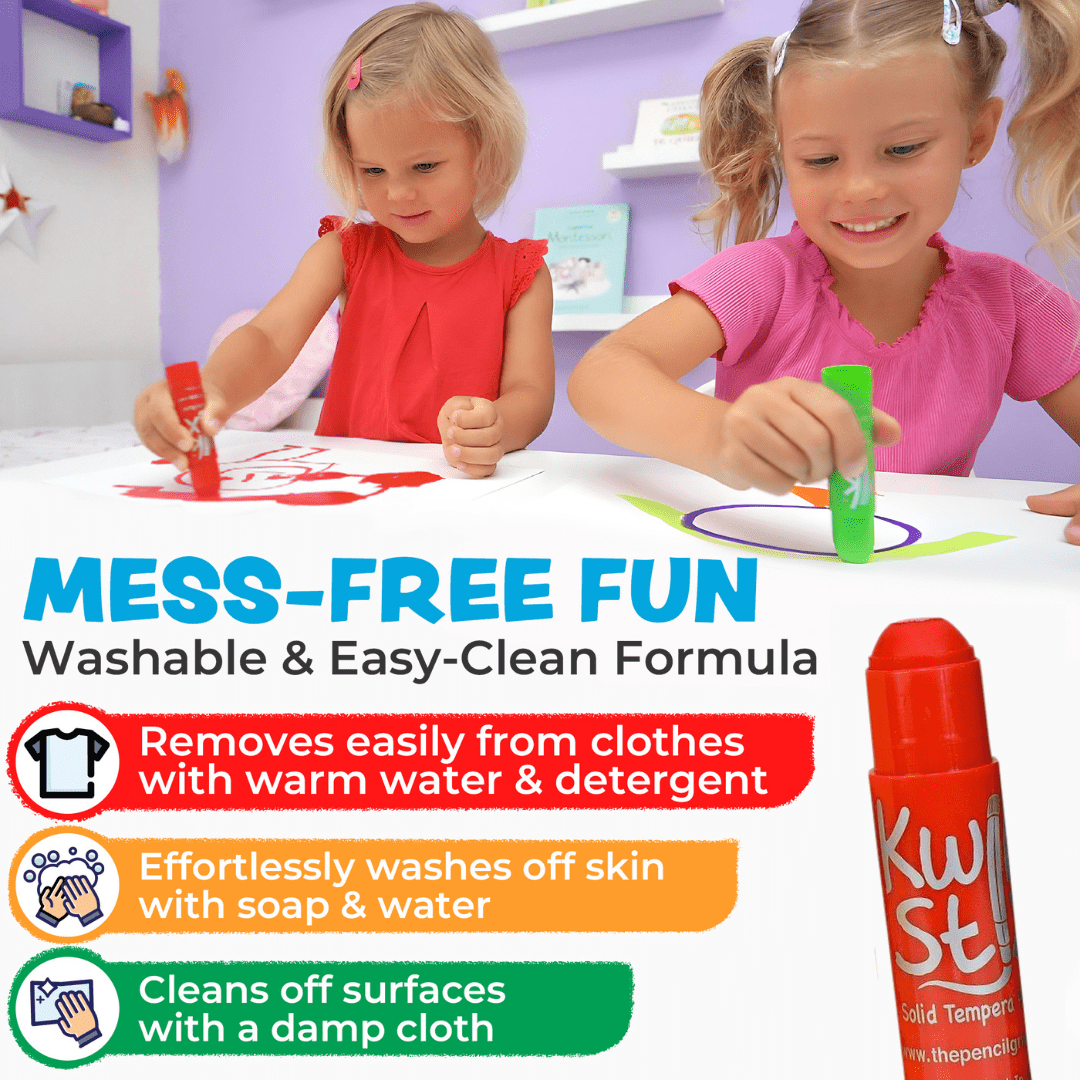 Kwik Stix Solid Tempera Paint Sticks, 72 Count Class Pack, Neon Colors, Washable, Quick-Drying, Non-Toxic