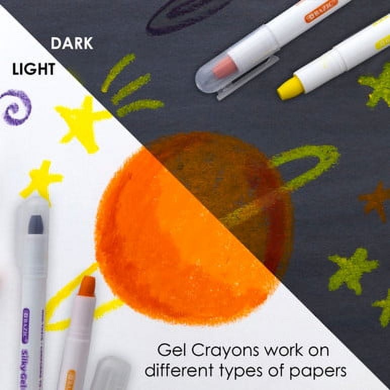 BAZIC Silky Gel Crayons 12 Color, Washable Blendable Watercolor Crayon (12/Pack), 12-Packs
