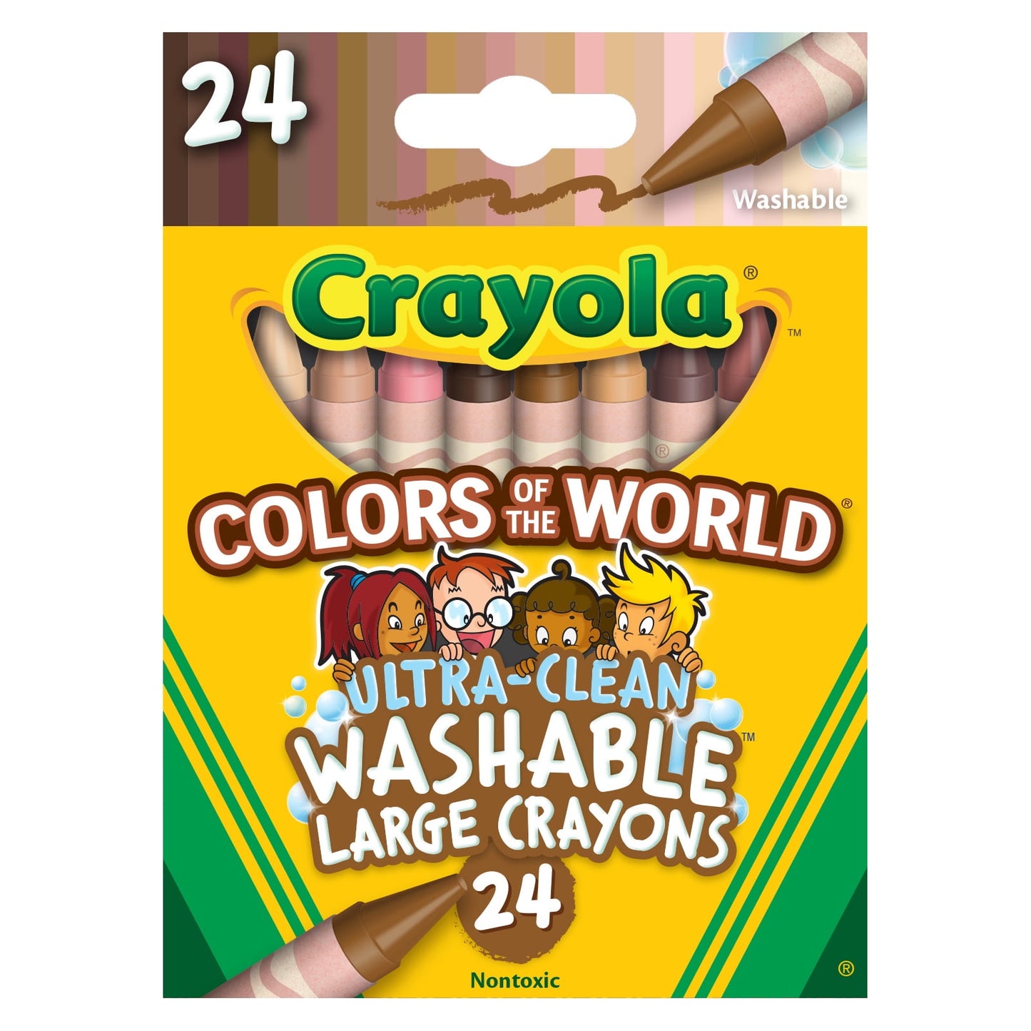 Crayola Large Crayons, Colors of the World, 24 Per Box, 3 Boxes