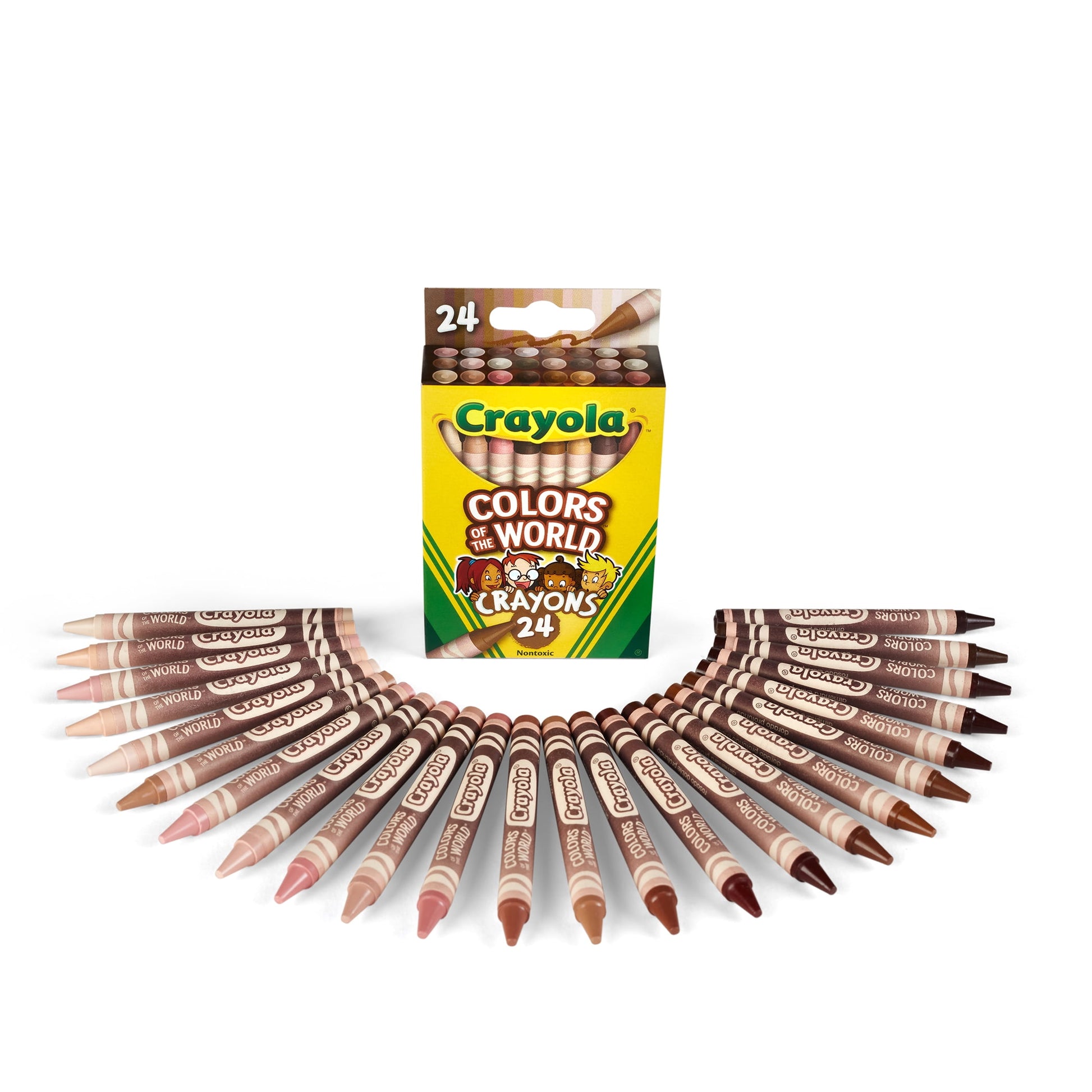 Crayola Colors of the World Crayons, 24 Per Pack, 12 Packs