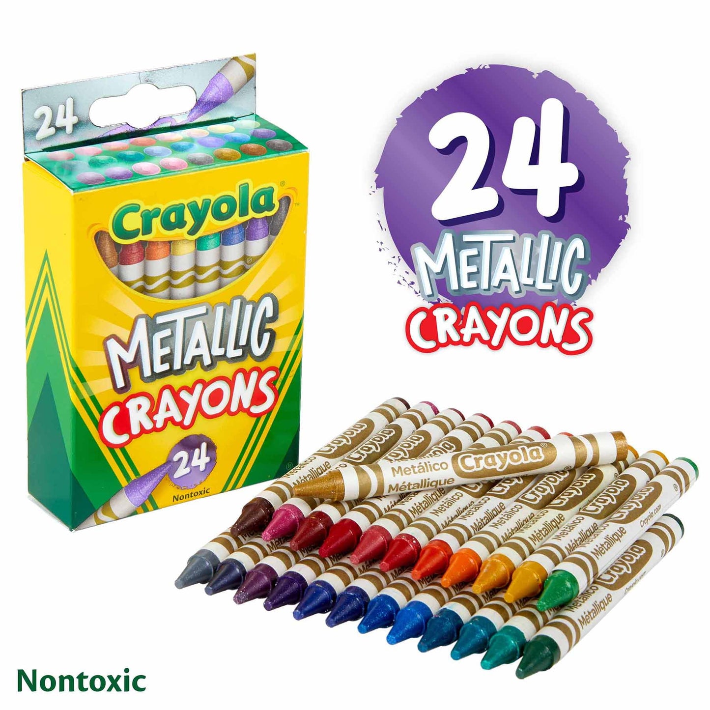 Crayola Metallic Crayons, 24 Per Pack, 6 Packs