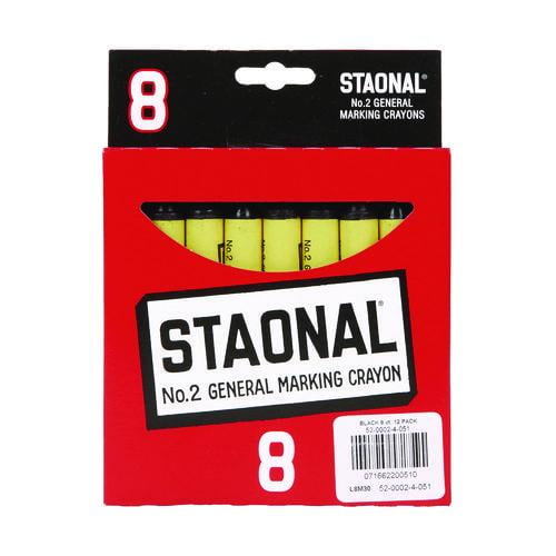 Staonal Marking Crayons, Black, 8/box | Bundle of 2