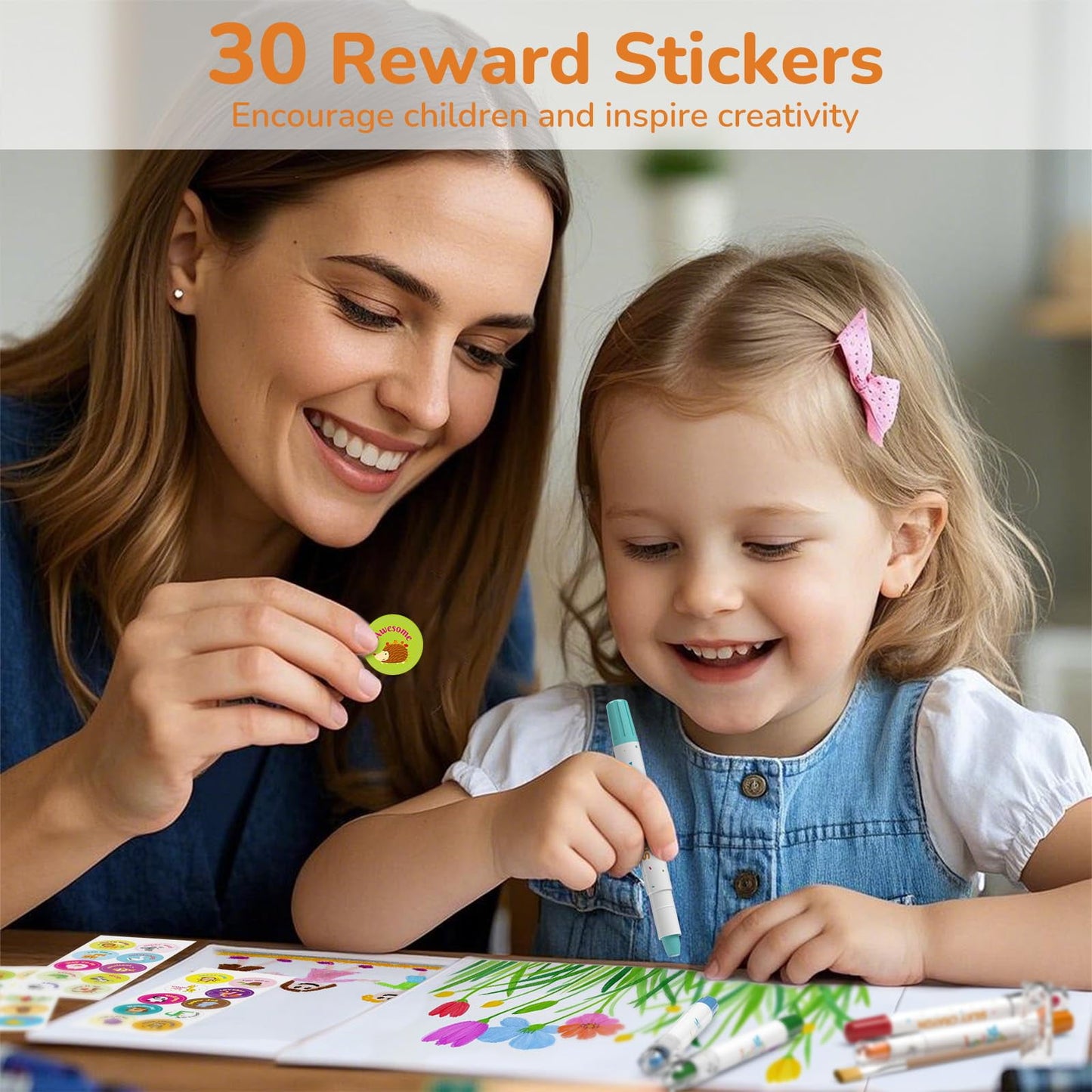 Jupitearth 24Ct Twistable&Non-Toxic Washable,Silky Crayons for toddlers1-3,Kids 4-8,Back to School Art Supplies