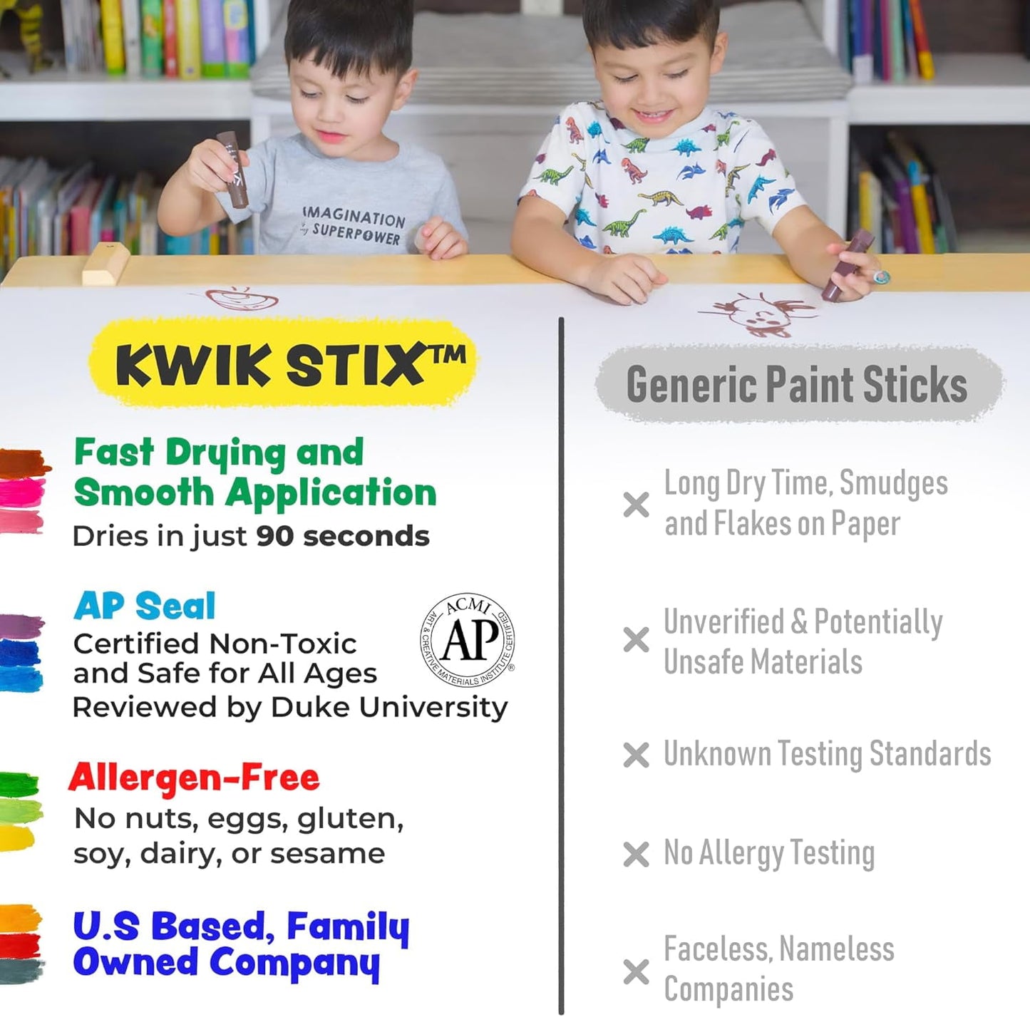 Kwik Stix Solid Tempera Paint Sticks, 72 Count Class Pack, Neon Colors, Washable, Quick-Drying, Non-Toxic