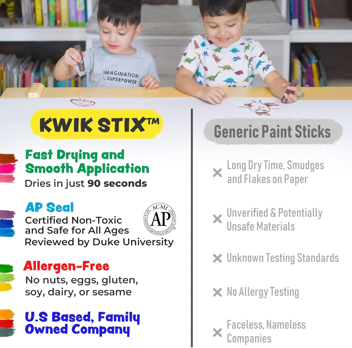 Kwik Stix Solid Tempera Paint Sticks, 72 Count Class Pack, Neon Colors, Washable, Quick-Drying, Non-Toxic