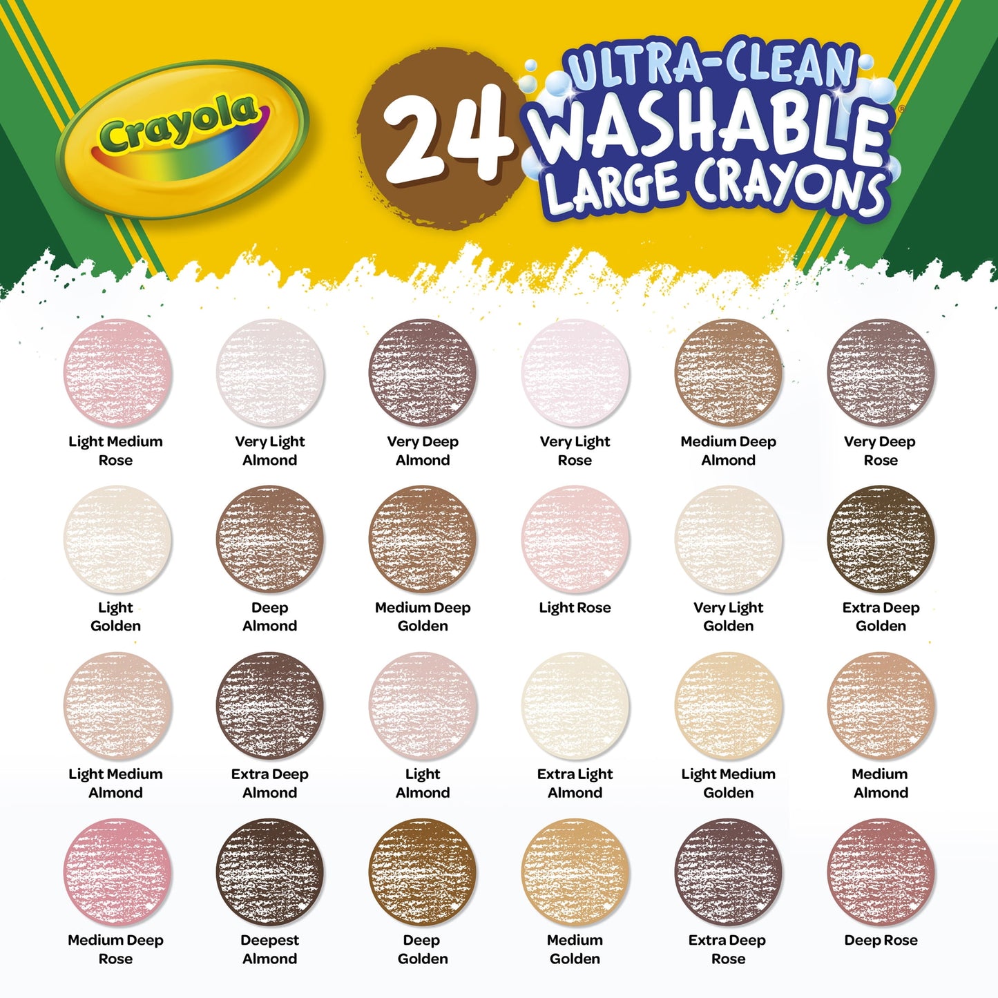 Crayola Large Crayons, Colors of the World, 24 Per Box, 3 Boxes