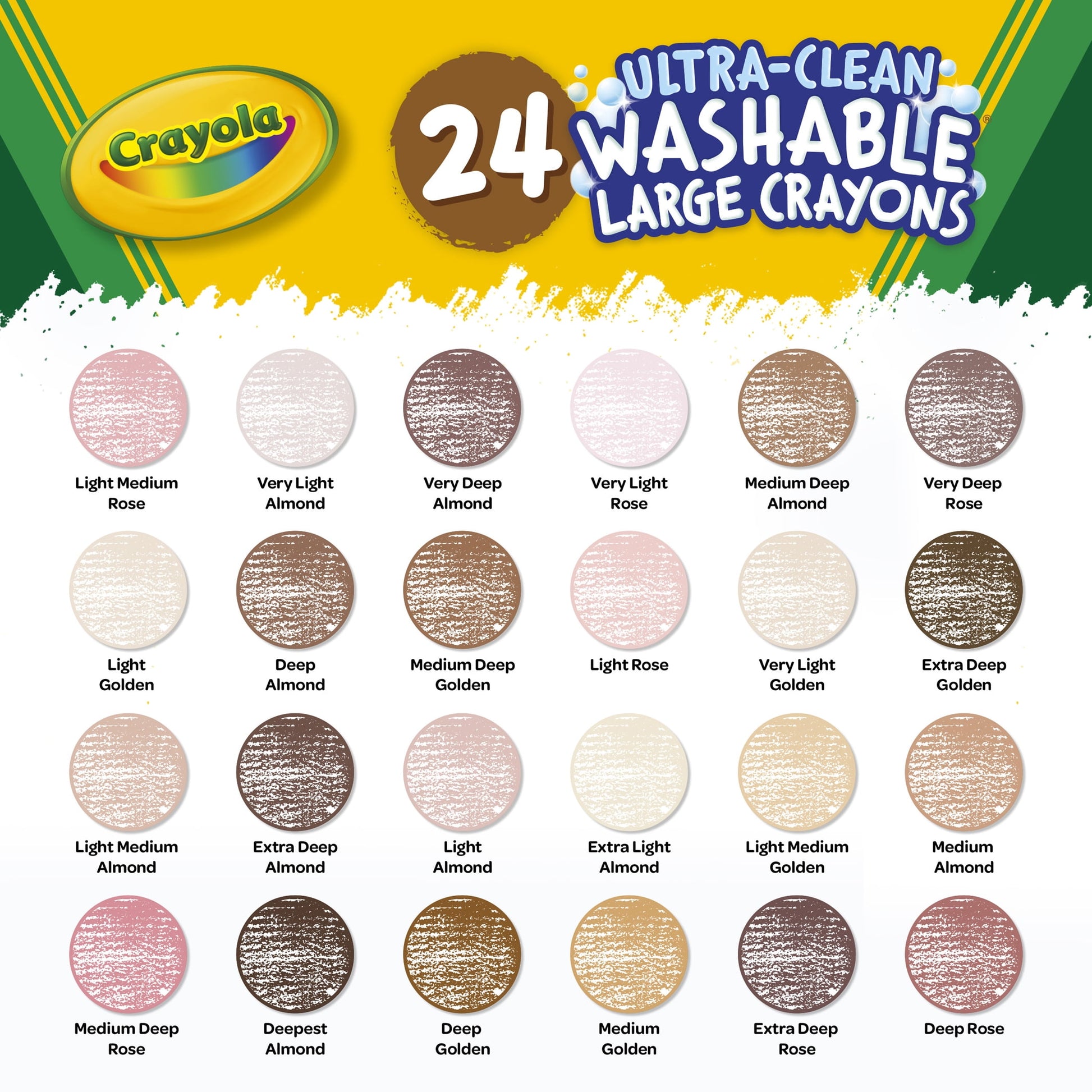 Crayola Large Crayons, Colors of the World, 24 Per Box, 3 Boxes