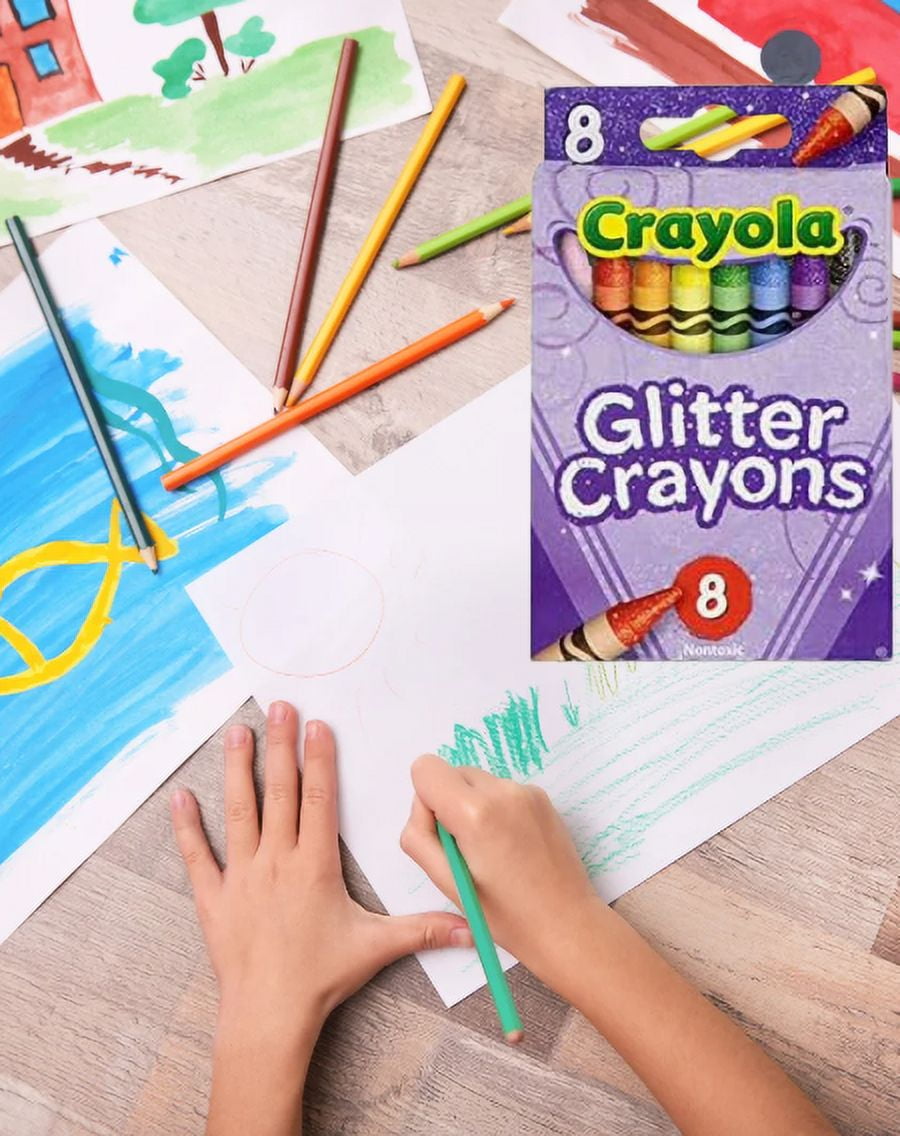 Crayola Glitter Crayons – 8 Count (2-Pack)