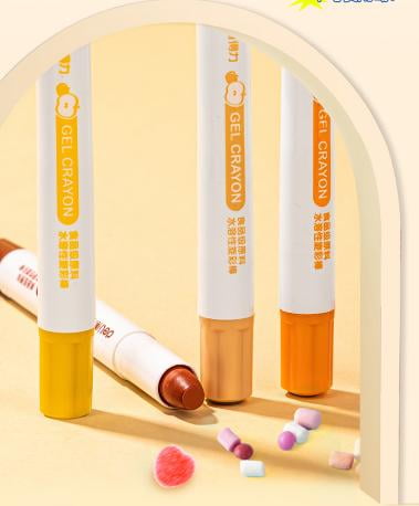Deli Gel Crayons 24, Rotary Refills for Beginners and Artists, with Storage Case