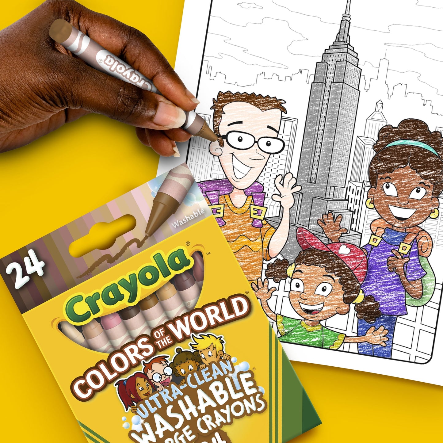 Crayola Large Crayons, Colors of the World, 24 Per Box, 3 Boxes