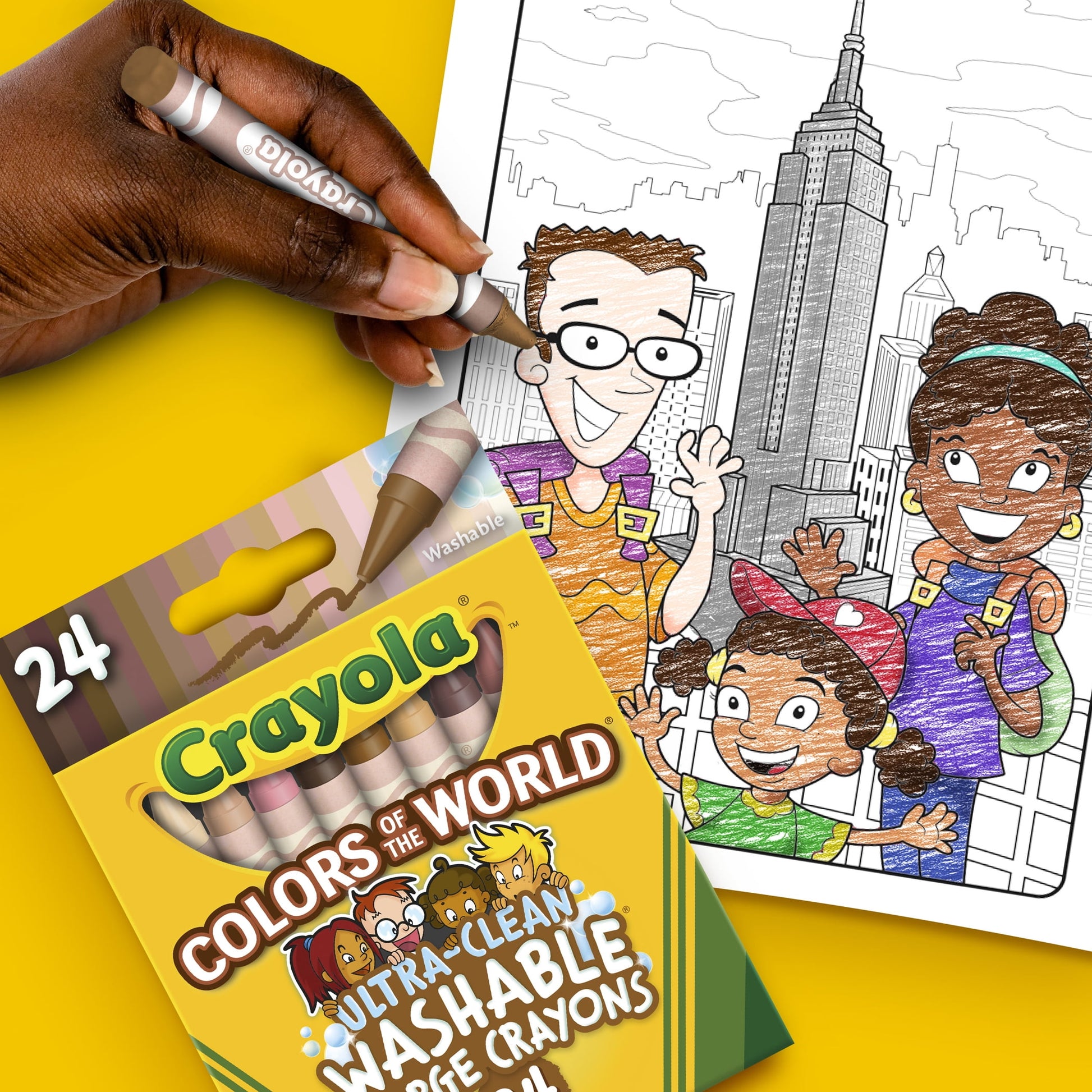 Crayola Large Crayons, Colors of the World, 24 Per Box, 3 Boxes