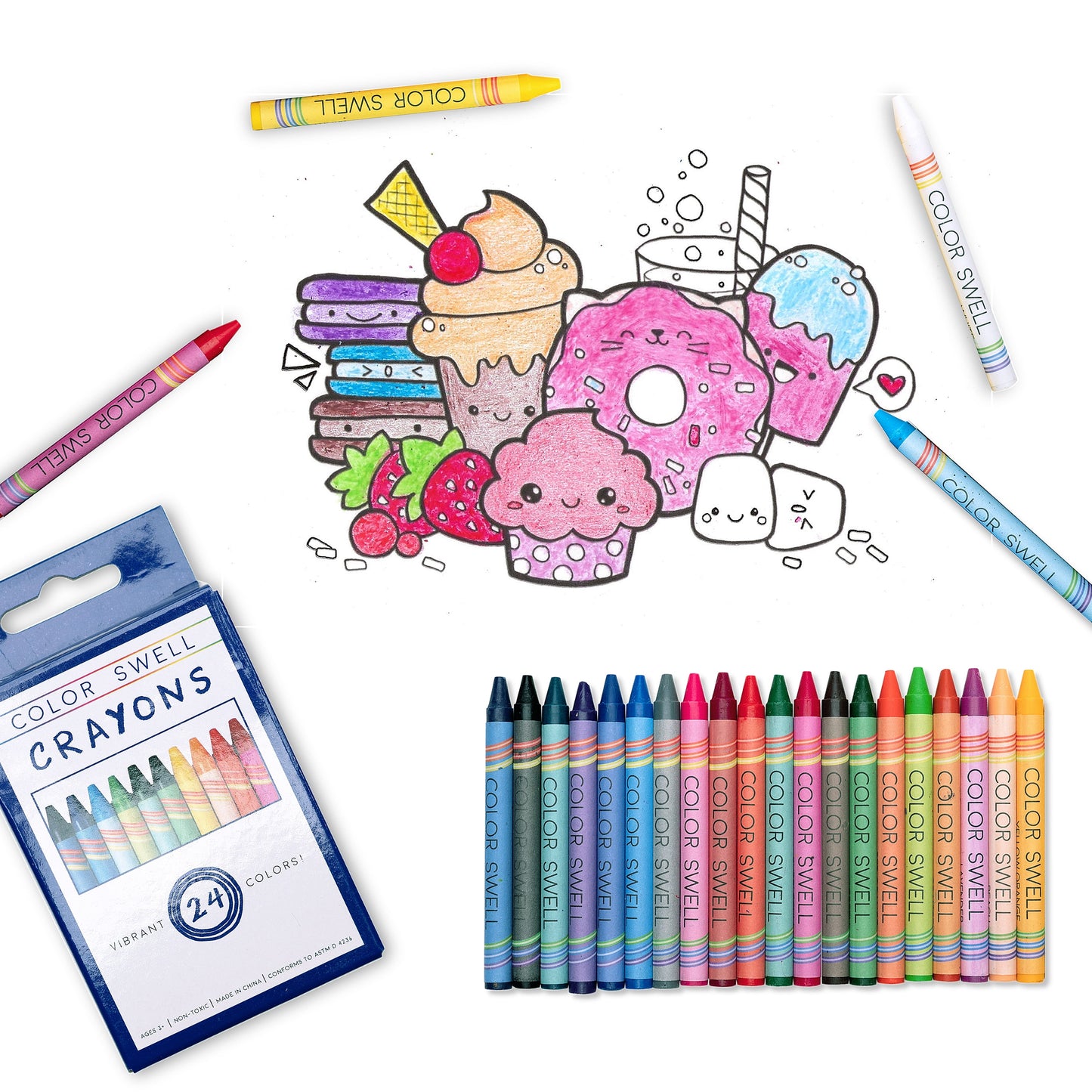 Color Swell Bulk Crayons - 40 Packs 24 Crayons per Pack (960 Crayons Total) - Bulk Crayons