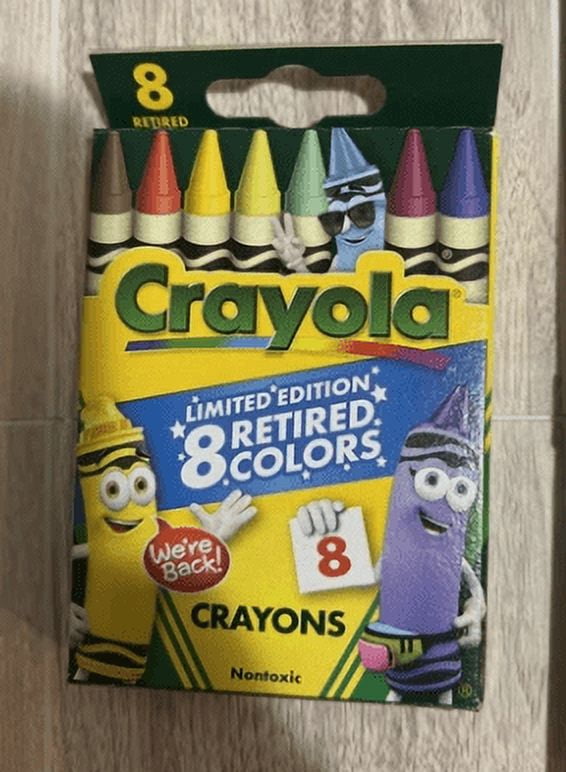 Crayola Limited Edition Crayons Set 8 Retired Colors + Red Sharpener & Coloring Book