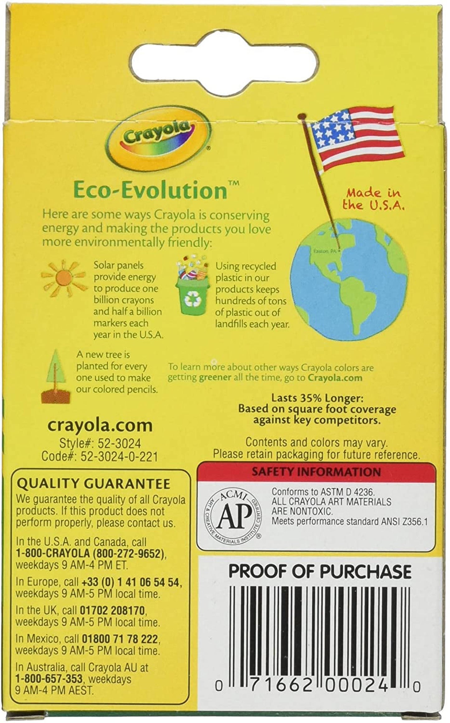 Crayola Crayons Box, 24 Count (Pack Of 6)