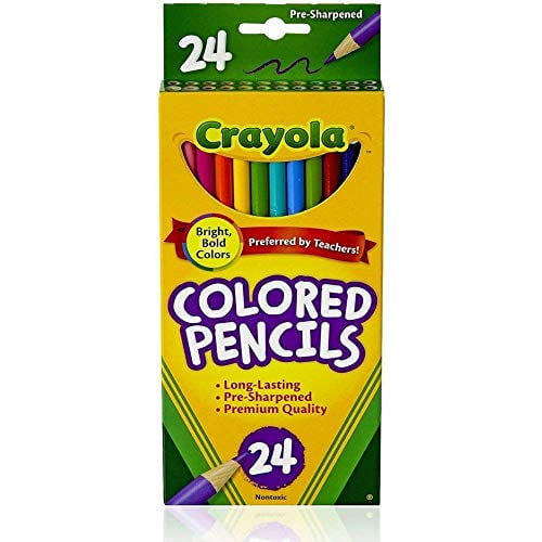 Crayola Crayons 24 Count - 2 Packs Colored Pencils 24 Count - 2 Packs