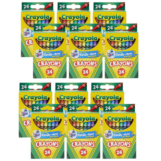 Crayola Classic Assorted Crayons (24 Count) Set of 12 Boxes