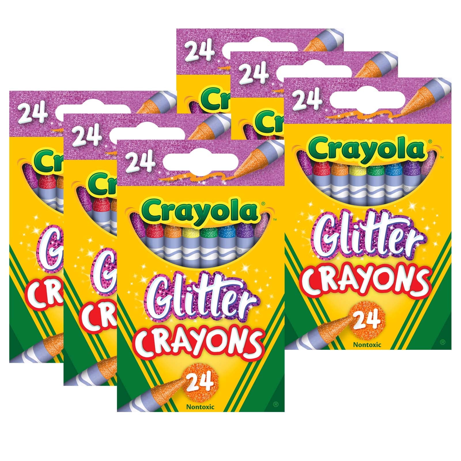 Crayola Glitter Crayons, 24 Per Pack, 6 Packs