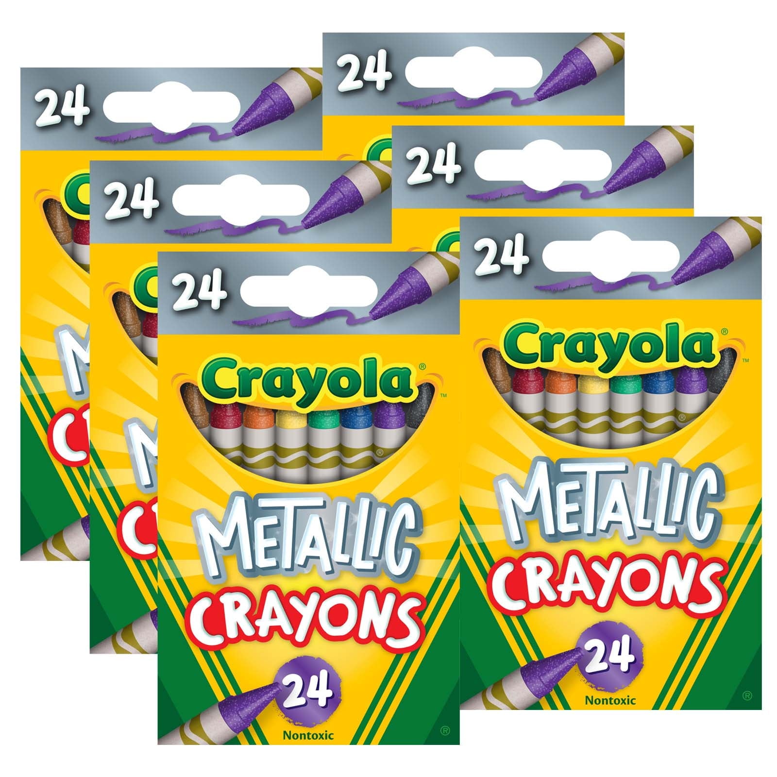 Crayola Metallic Crayons, 24 Per Pack, 6 Packs