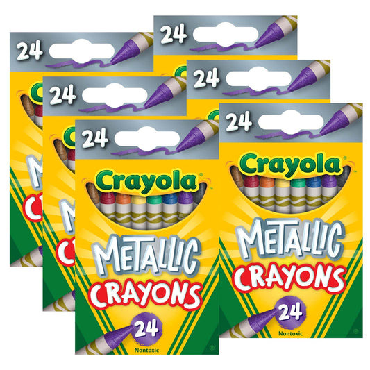 Crayola Metallic Crayons, 24 Per Pack, 6 Packs