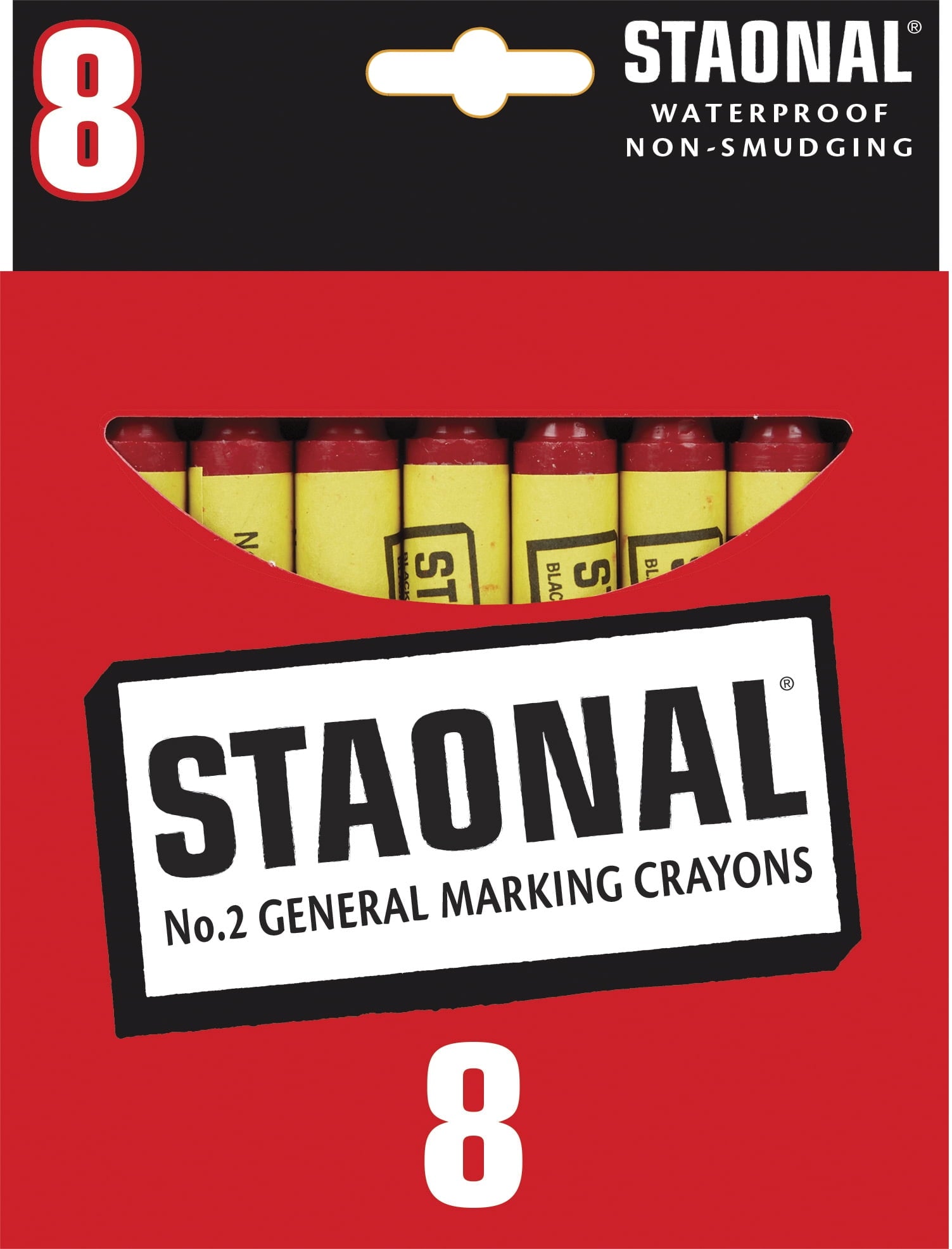 Crayola Staonal General Marking Crayon, Red, Pack Of 8