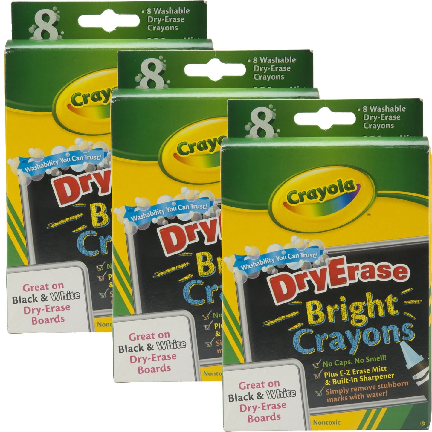 Crayola Washable Dry-Erase Crayons (3 Packs 0f 8 Pieces)