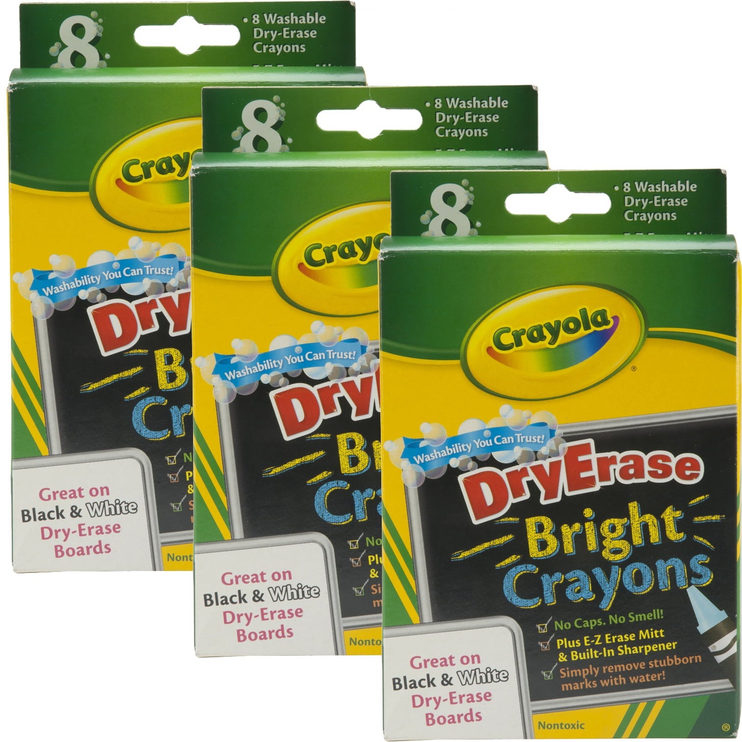 Crayola Washable Dry-Erase Crayons (3 Packs 0f 8 Pieces)