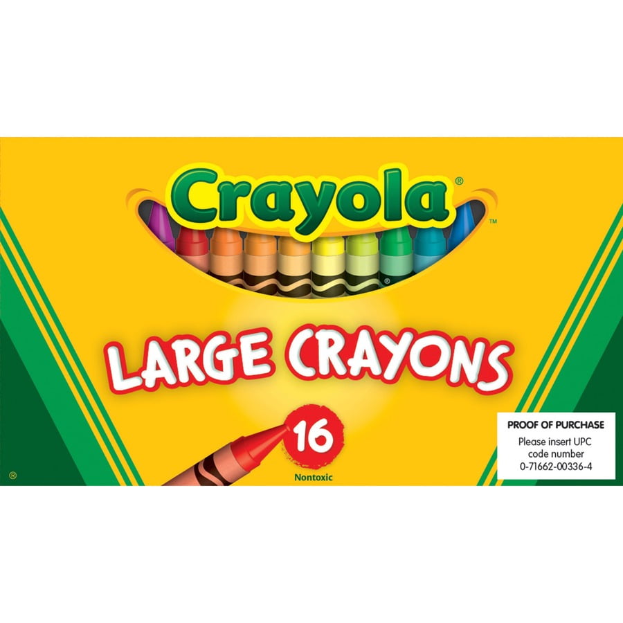 Large Crayons, Lift Lid Box, 16 Colors/box | Bundle of 5
