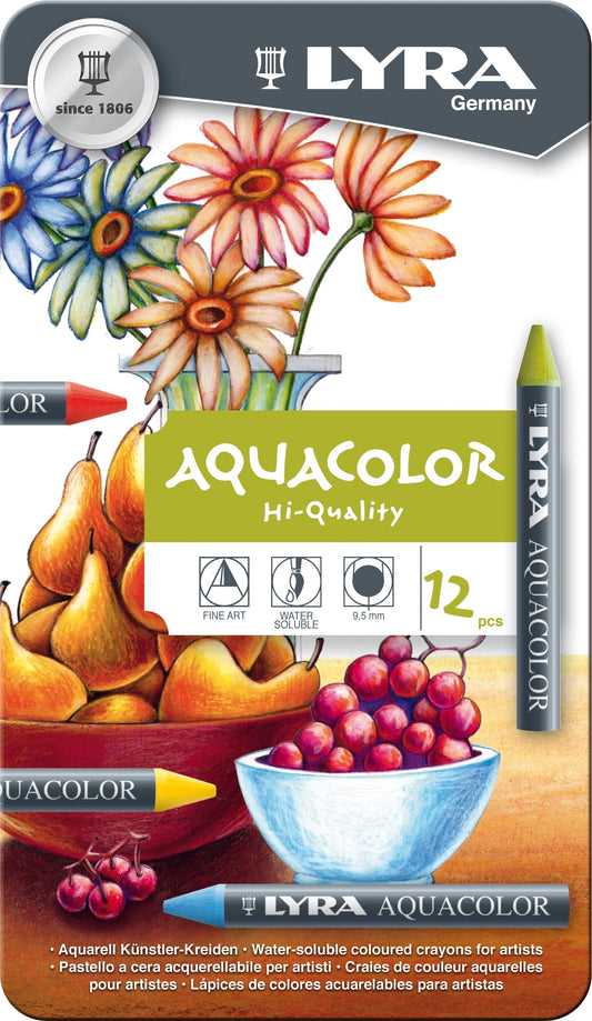 Lyra Aquacolor Crayon Set, 12-Colors