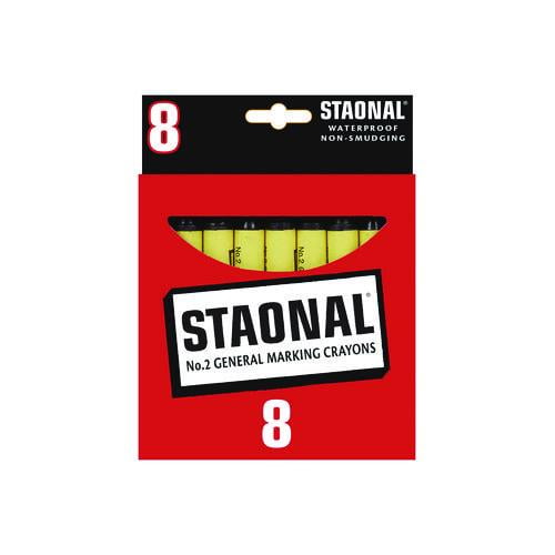 Staonal Marking Crayons, Black, 8/box | Bundle of 2