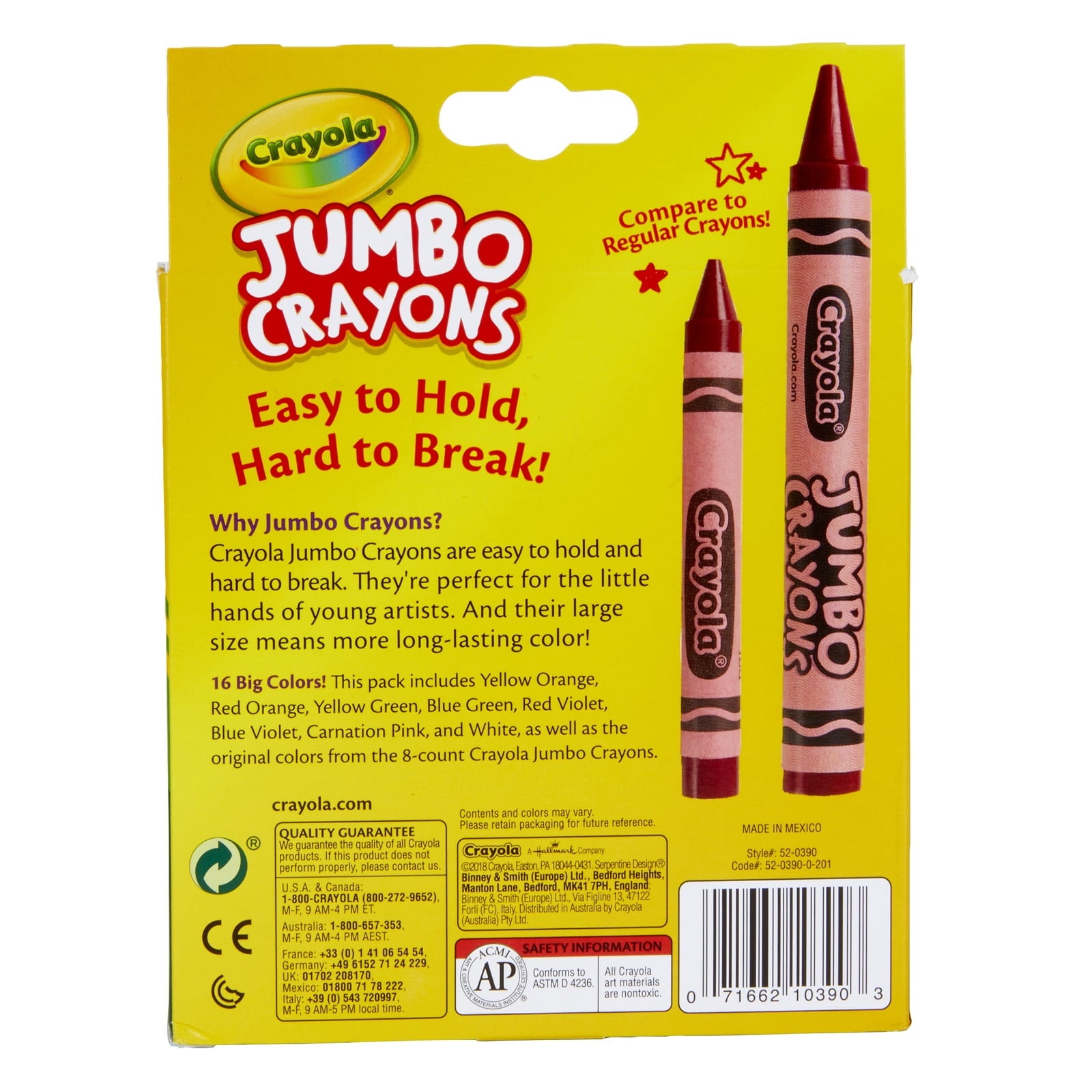 Crayola Jumbo Crayons, 16 Per Pack, 3 Packs