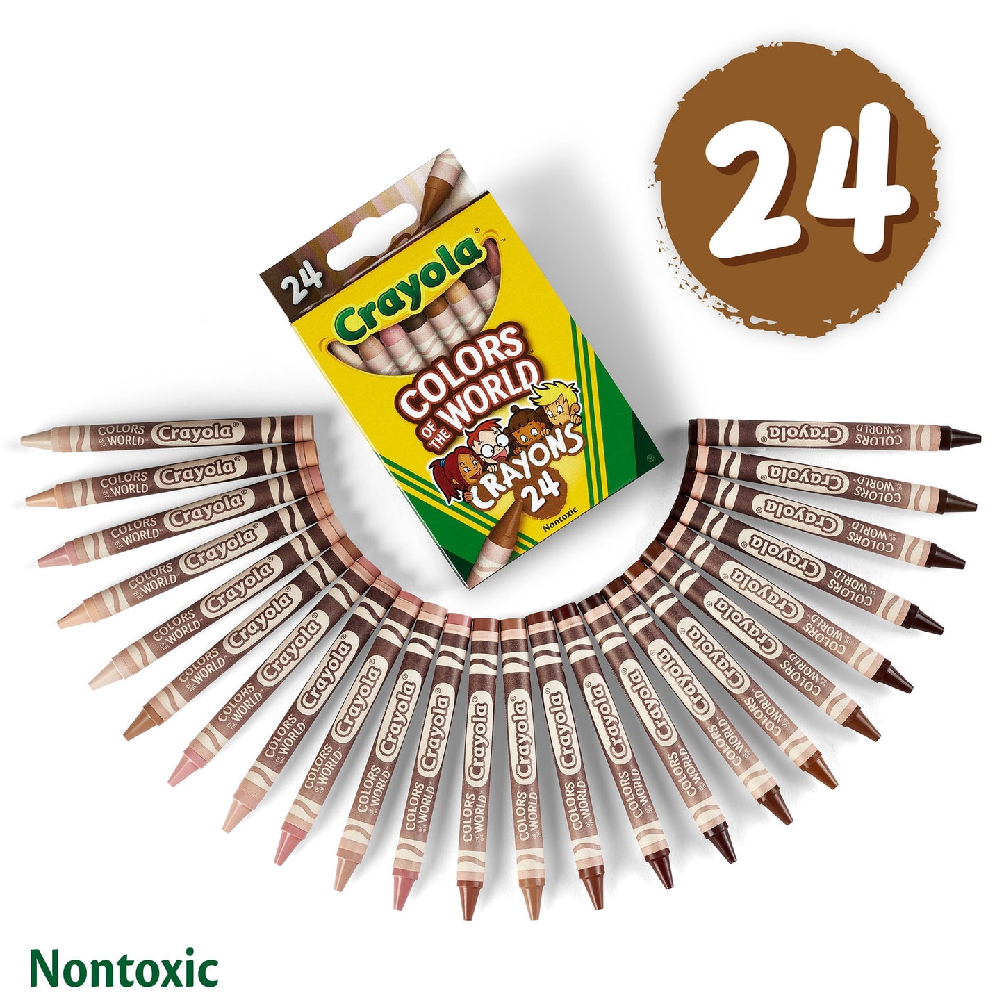 Crayola Colors of the World Crayons, 24 Per Pack, 12 Packs
