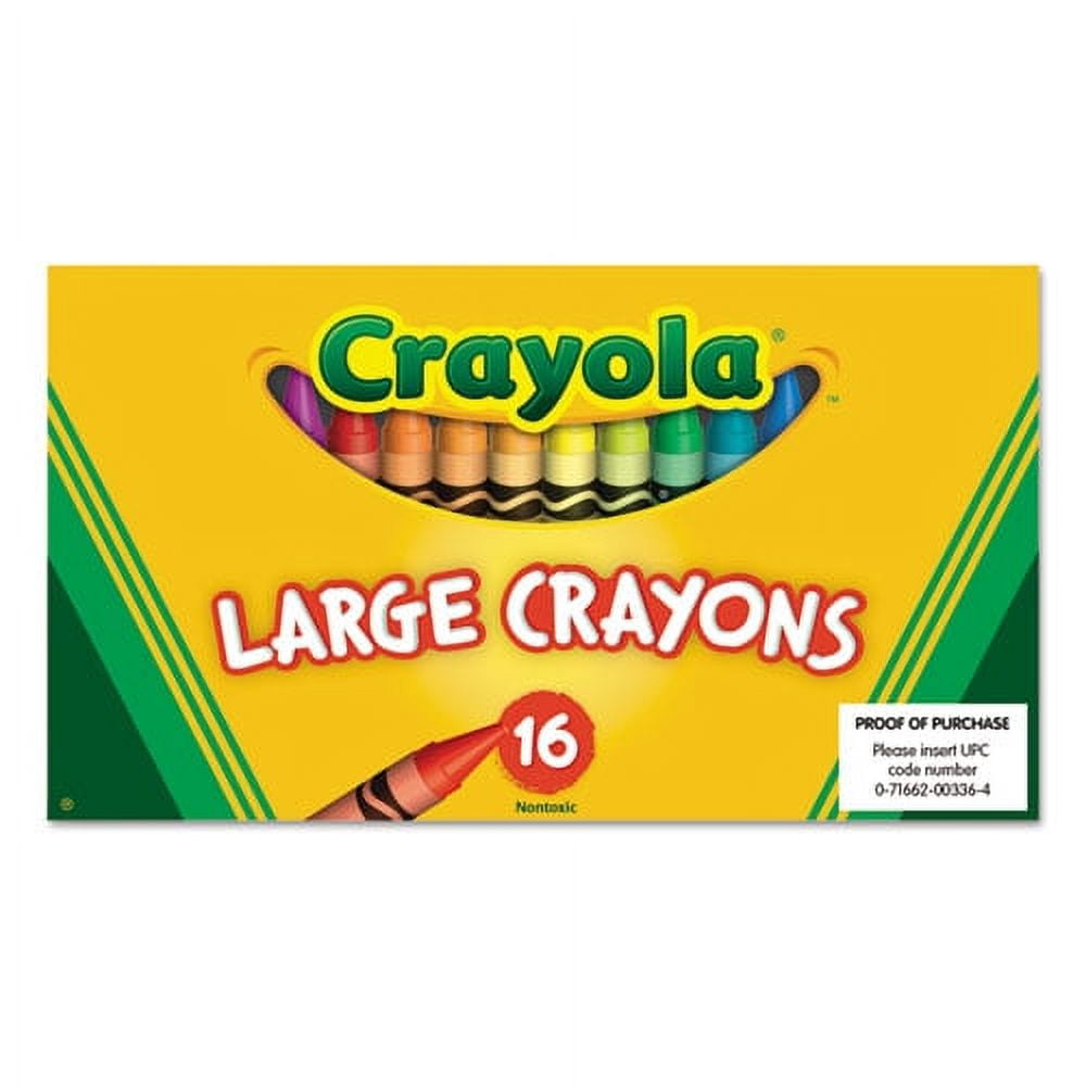 Large Crayons, Lift Lid Box, 16 Colors/box | Bundle of 5