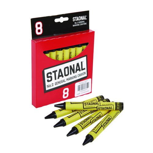 Staonal Marking Crayons, Black, 8/box | Bundle of 2