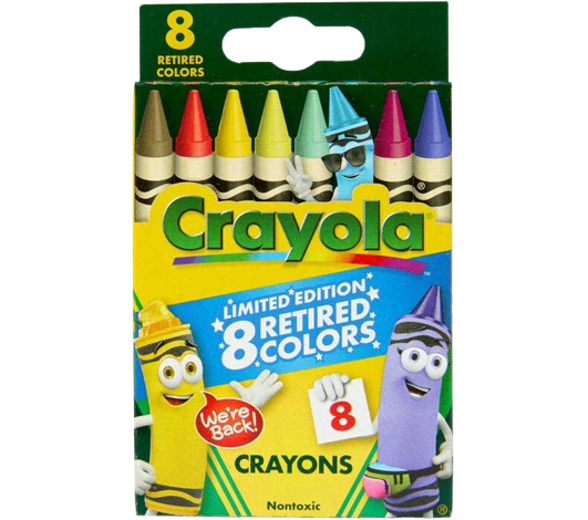 Crayola Limited Edition Retired Colors 1 Box Crayons, 1 Book, & 8 Sharpeners