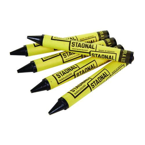 Staonal Marking Crayons, Black, 8/box | Bundle of 2