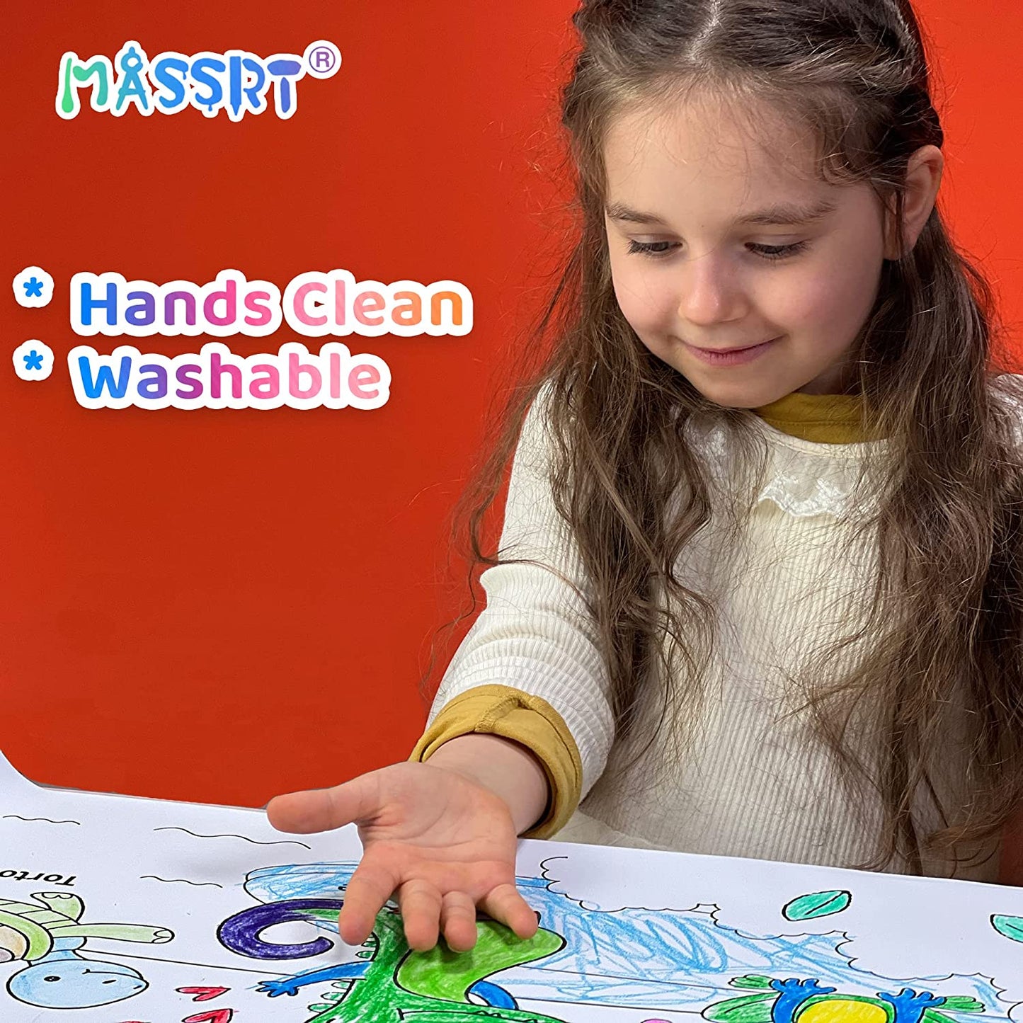 MASSRT Triangle Jumbo Crayons Non-toxic Easy to Hold 18 Count