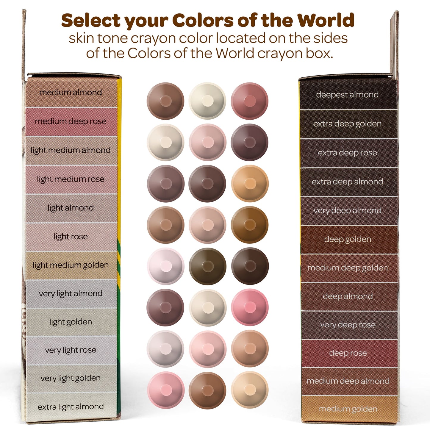Crayola Colors of the World Crayons, 24 Per Pack, 12 Packs
