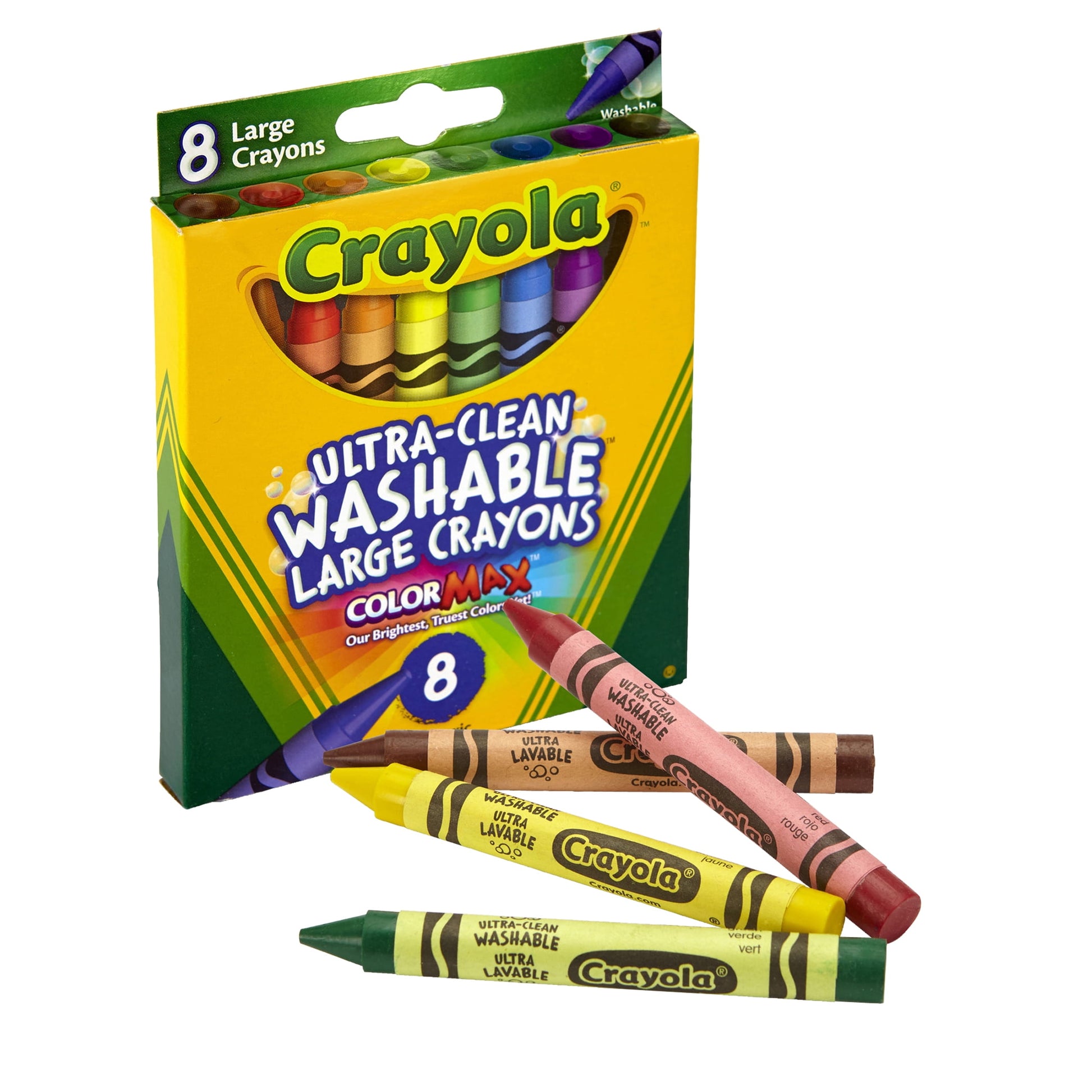 Crayola Ultra-Clean Washable Crayons, Large Size, 8 Per Box, 6 Boxes
