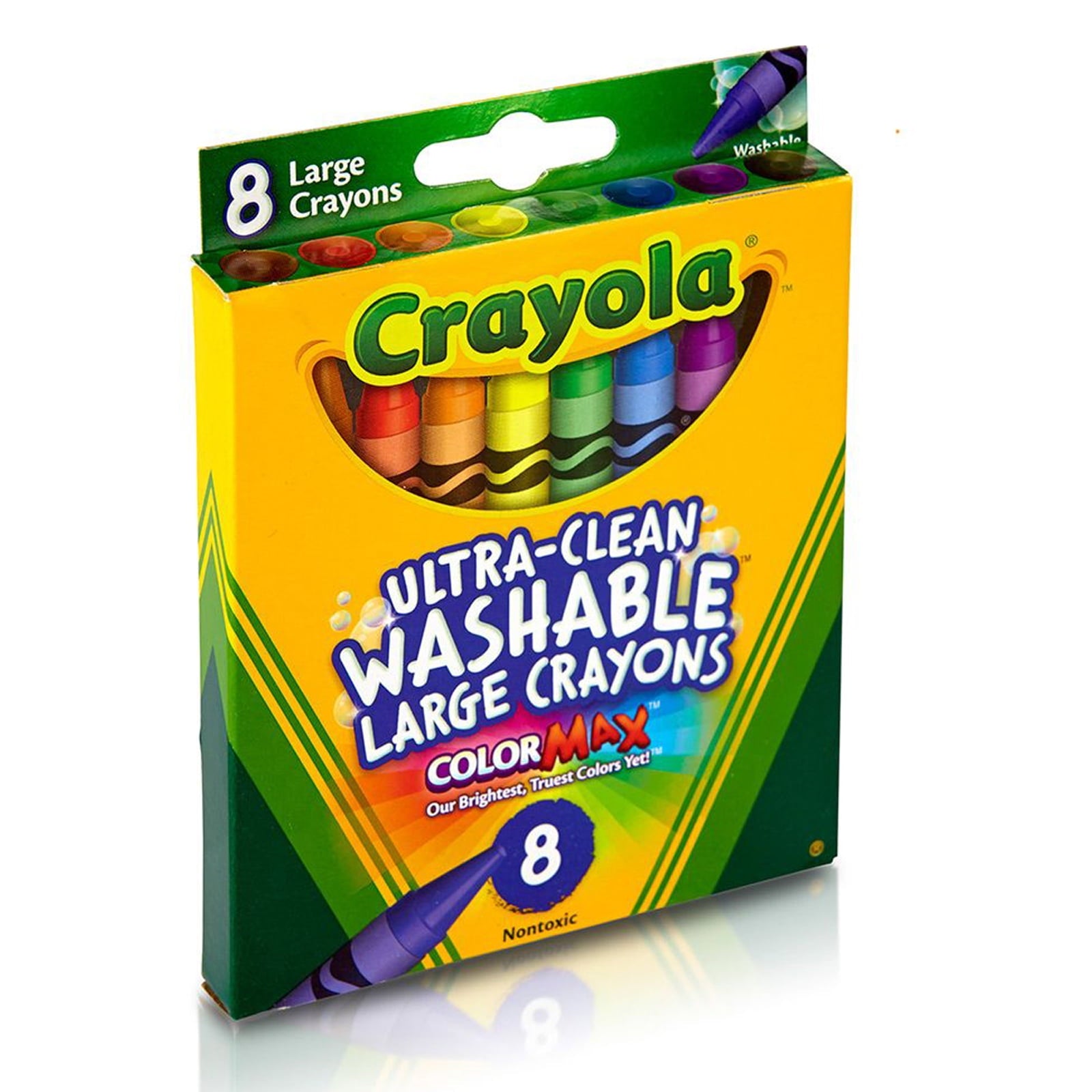 Crayola Ultra-Clean Washable Crayons, Large Size, 8 Per Box, 6 Boxes